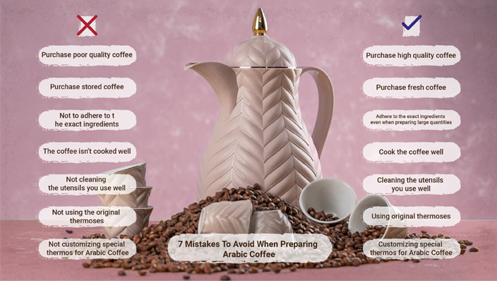 Rose Thermos | avoid mistakes in making arabic coffee
